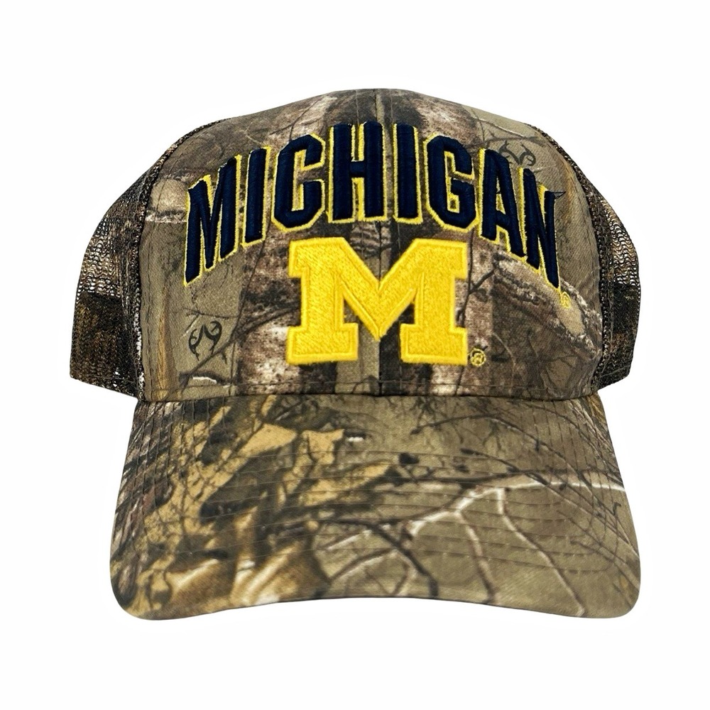 Michigan Wolverines Signatures Tree Camo Trucker Hat Mesh Adjustable NCAA